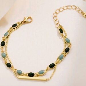 Chic Gold and Black Bracelet